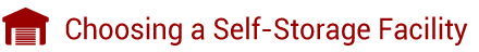 Choosing a Self-Storage facility